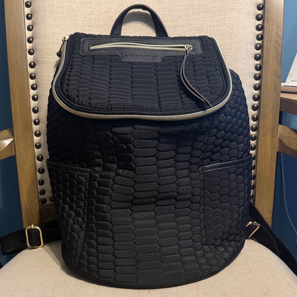 Aimee Kestenberg Quilted “Sardinia” Nylon Black Backpack